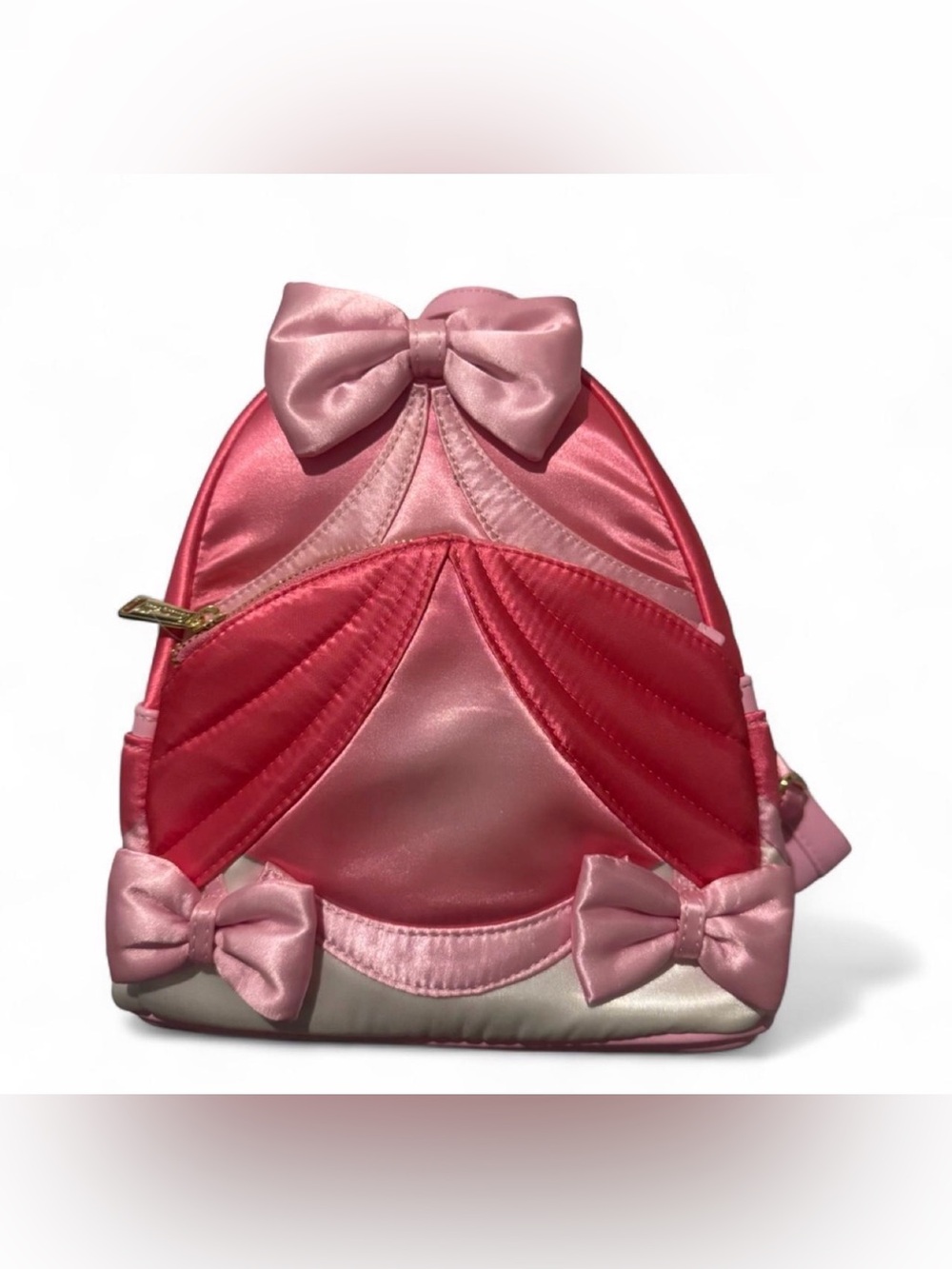 Disney Cinderella 75th Anniversary Satin Pink Dress Loungefly Mini Backpack